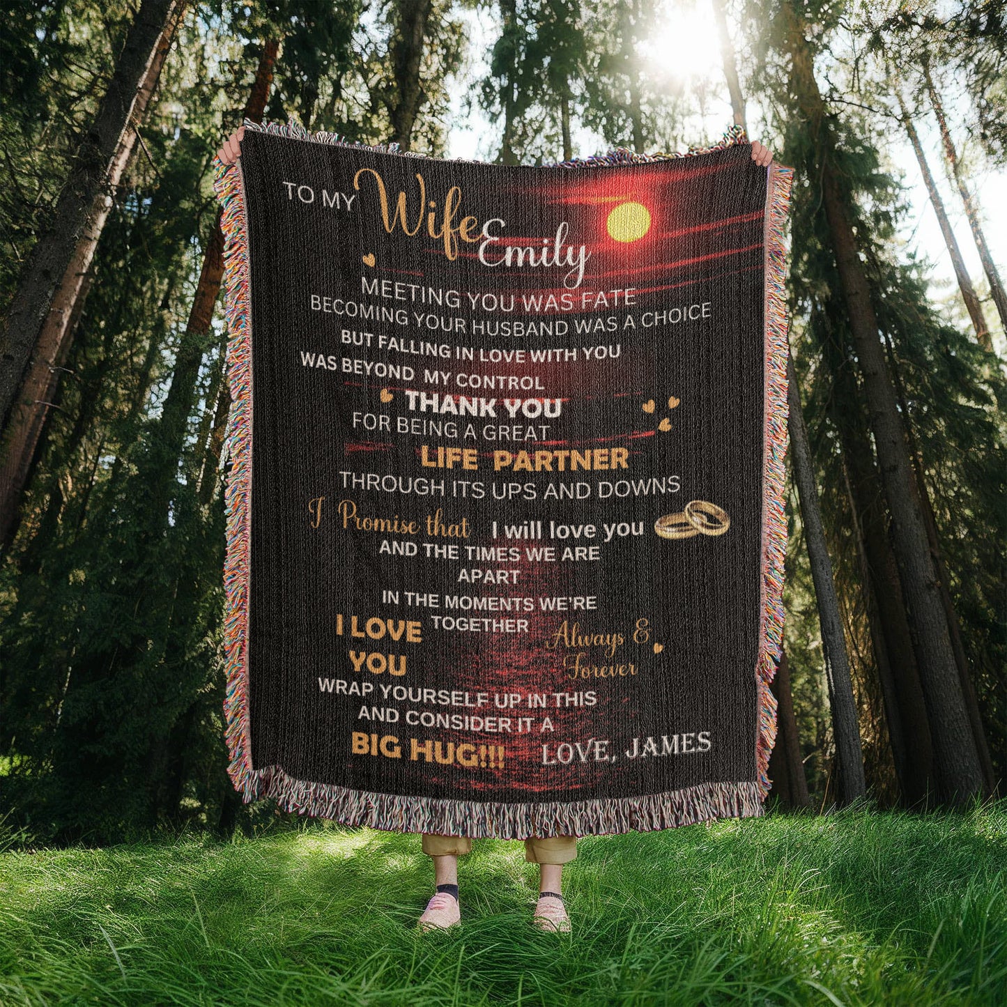 First Anniversary Blanket, Custom Throw For Wife