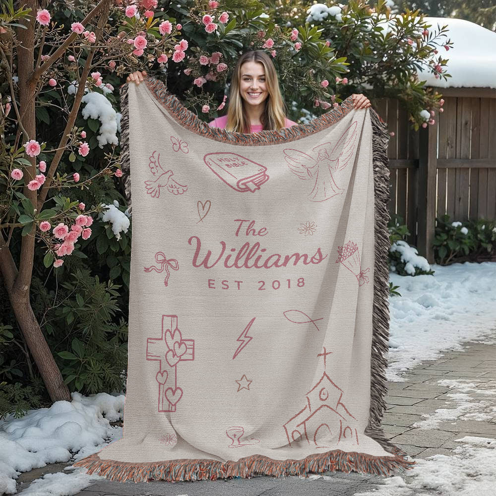 Christian Family Blanket-Pink