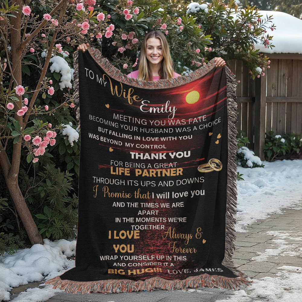 First Anniversary Blanket, Custom Throw For Wife