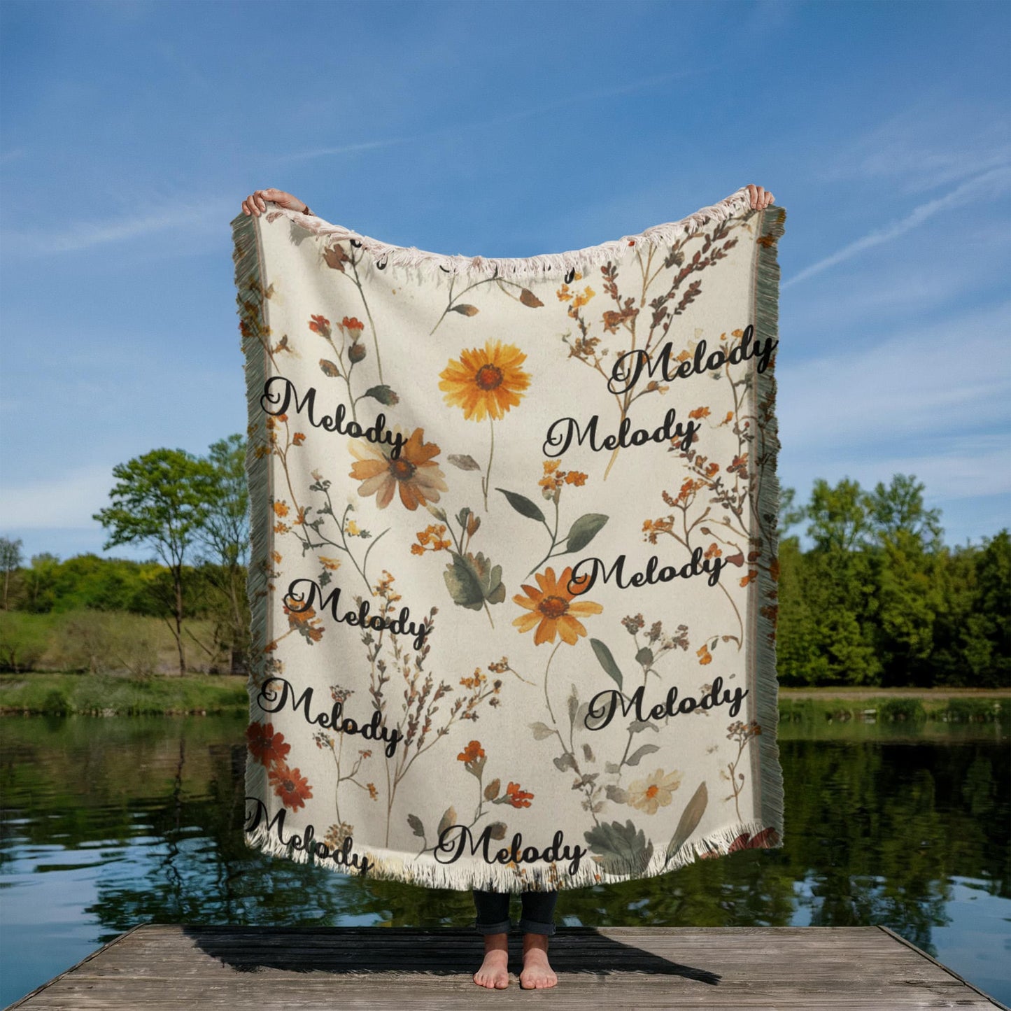Custom Wild Flower Name Blanket
