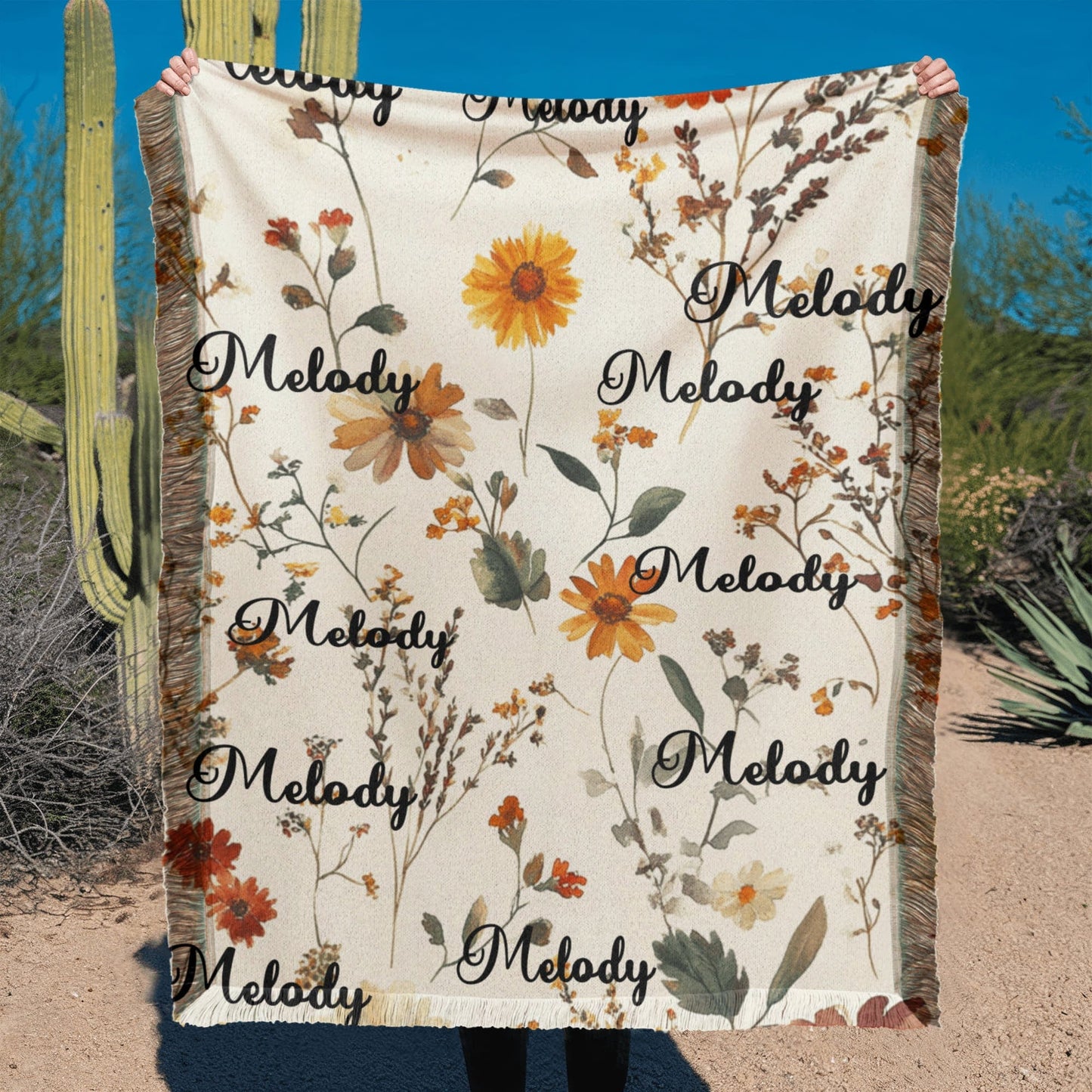 Custom Wild Flower Name Blanket