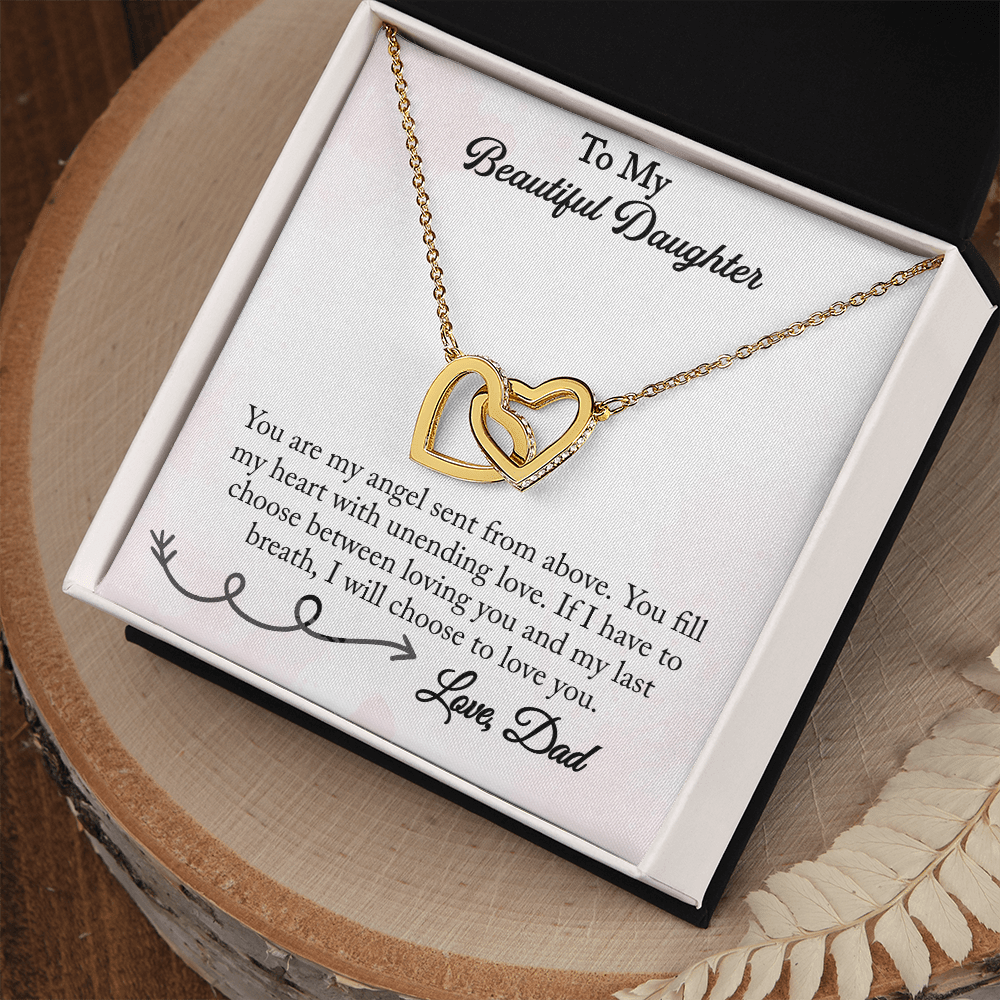 To My Beautiful Daughter-Interlocking Hearts-from Dad
