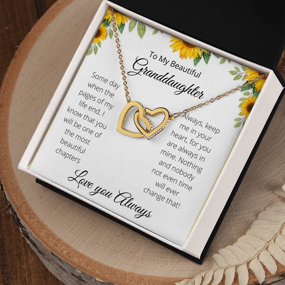 To My Beautiful Granddaughter- Interlocked Hearts-White Background