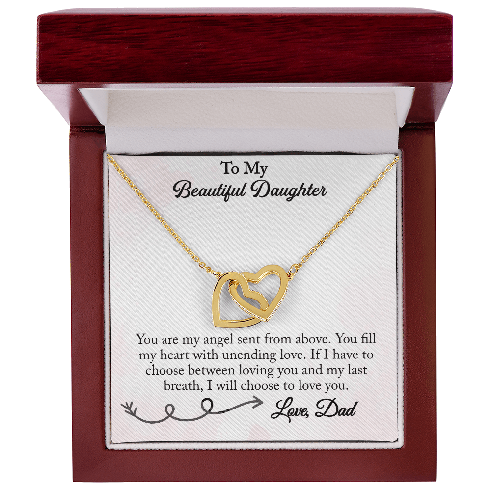 To My Beautiful Daughter-Interlocking Hearts-from Dad