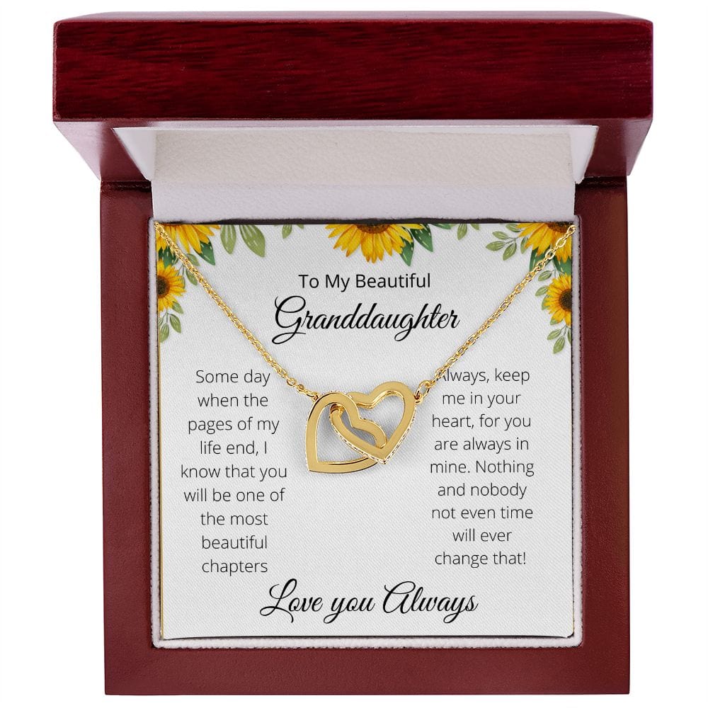 To My Beautiful Granddaughter- Interlocked Hearts-White Background