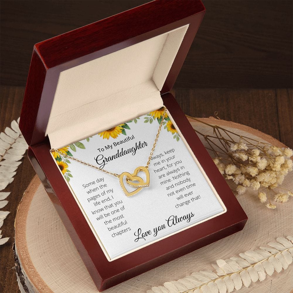 To My Beautiful Granddaughter- Interlocked Hearts-White Background