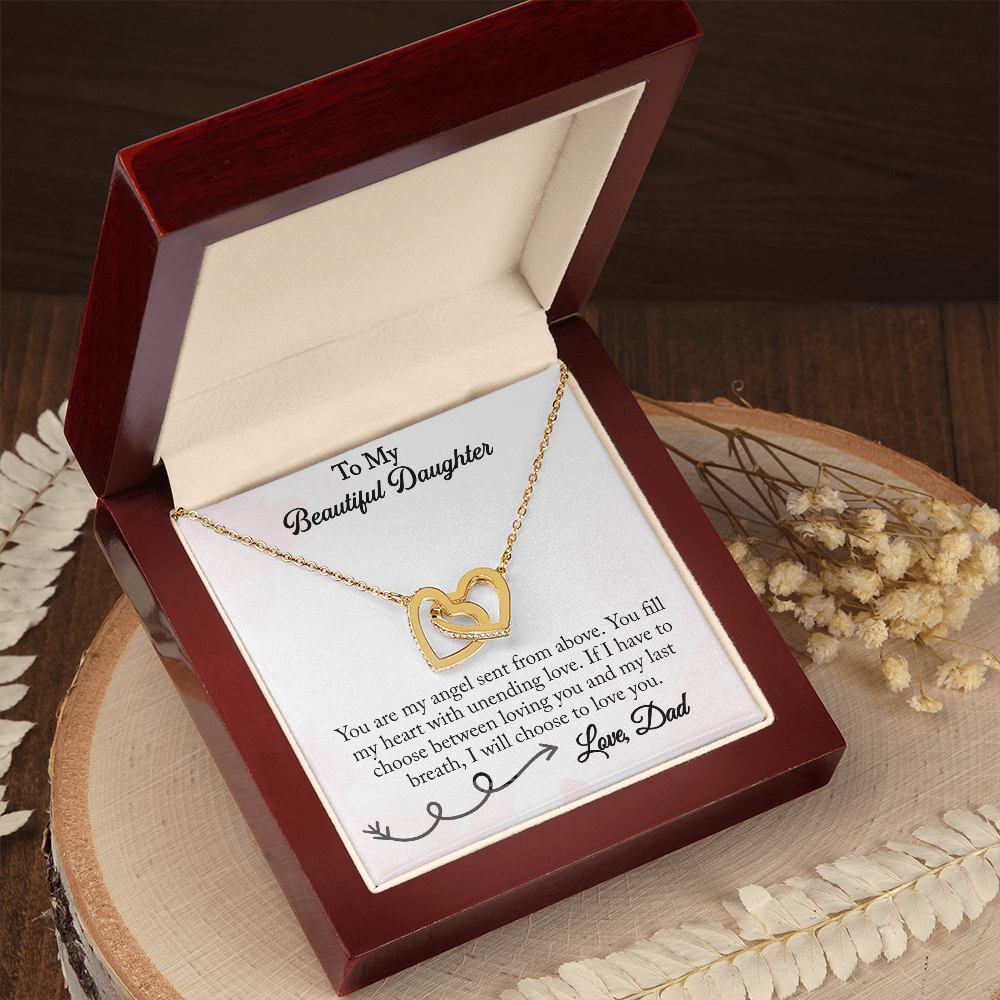 To My Beautiful Daughter-Interlocking Hearts-from Dad
