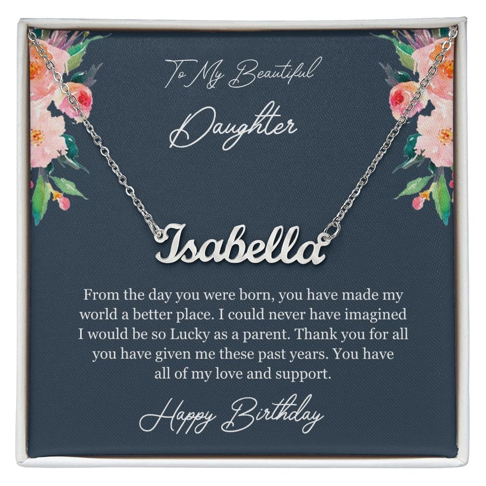 Daughter Birthday Gift Name Necklace