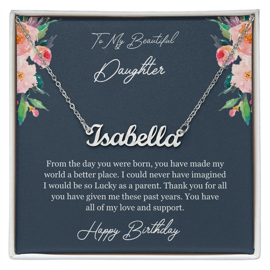 Daughter Birthday Gift Name Necklace