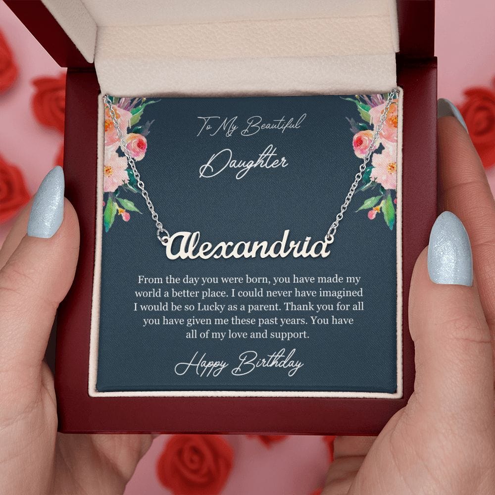 Daughter Birthday Gift Name Necklace