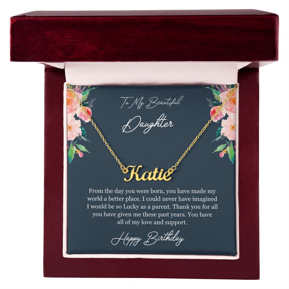 Daughter Birthday Gift Name Necklace