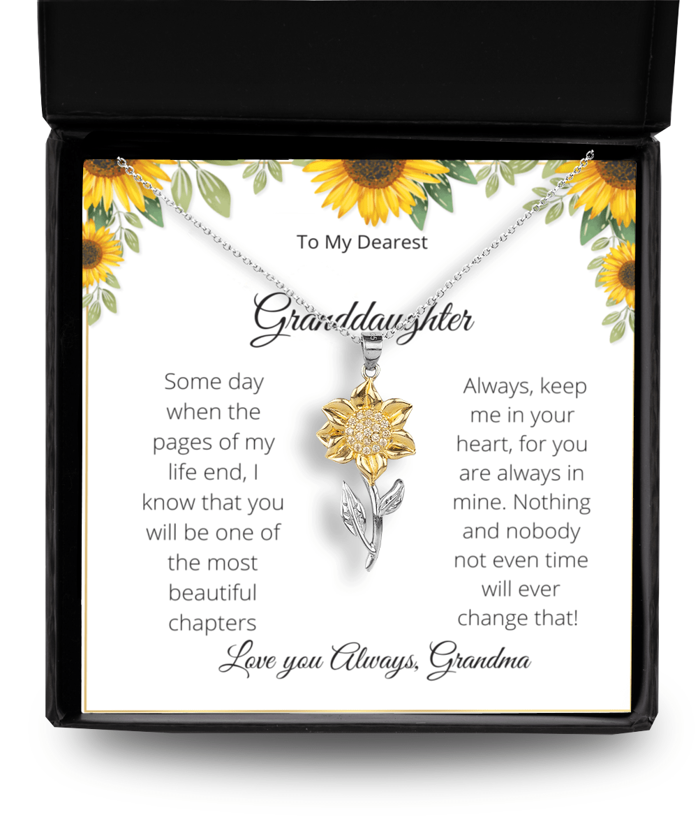 My Granddaughter Sunflower Necklace