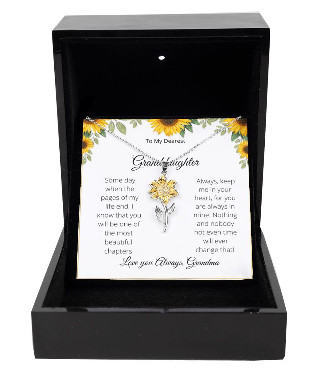 My Granddaughter Sunflower Necklace