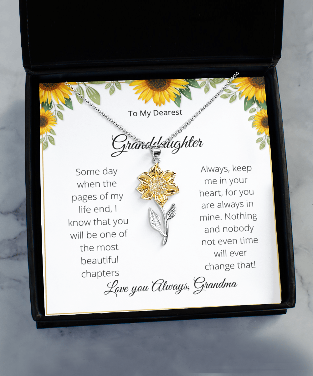 My Granddaughter Sunflower Necklace