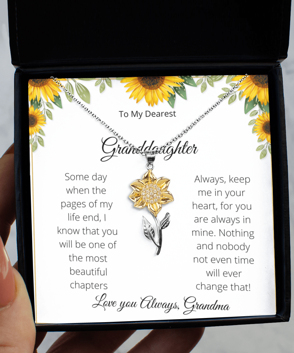 My Granddaughter Sunflower Necklace
