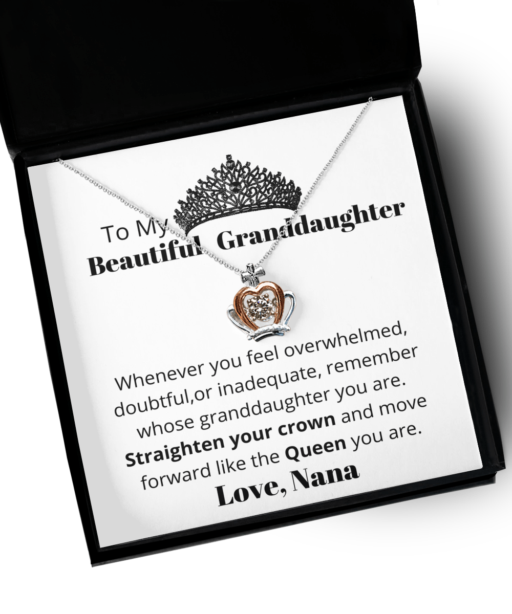 To My Granddaughter -Crown Necklace
